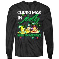 Summer Vacation Gnomes Christmas In July With My Gnomies Tie-Dye Long Sleeve Shirt