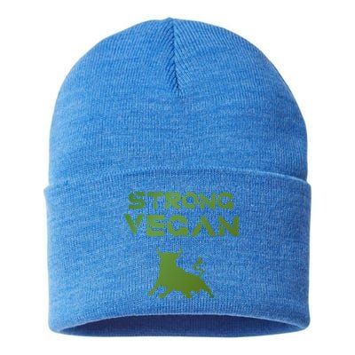 Strong Vegan Gift Idea Statet And Gift Sustainable Knit Beanie