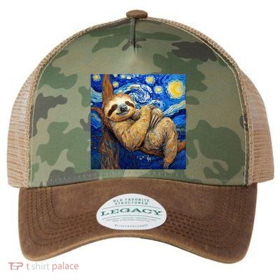 Sloth Van Gogh Style Starry Night Legacy Tie Dye Trucker Hat