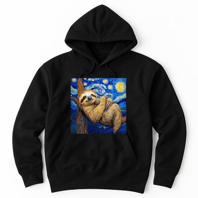 Sloth Van Gogh Style Starry Night Hoodie