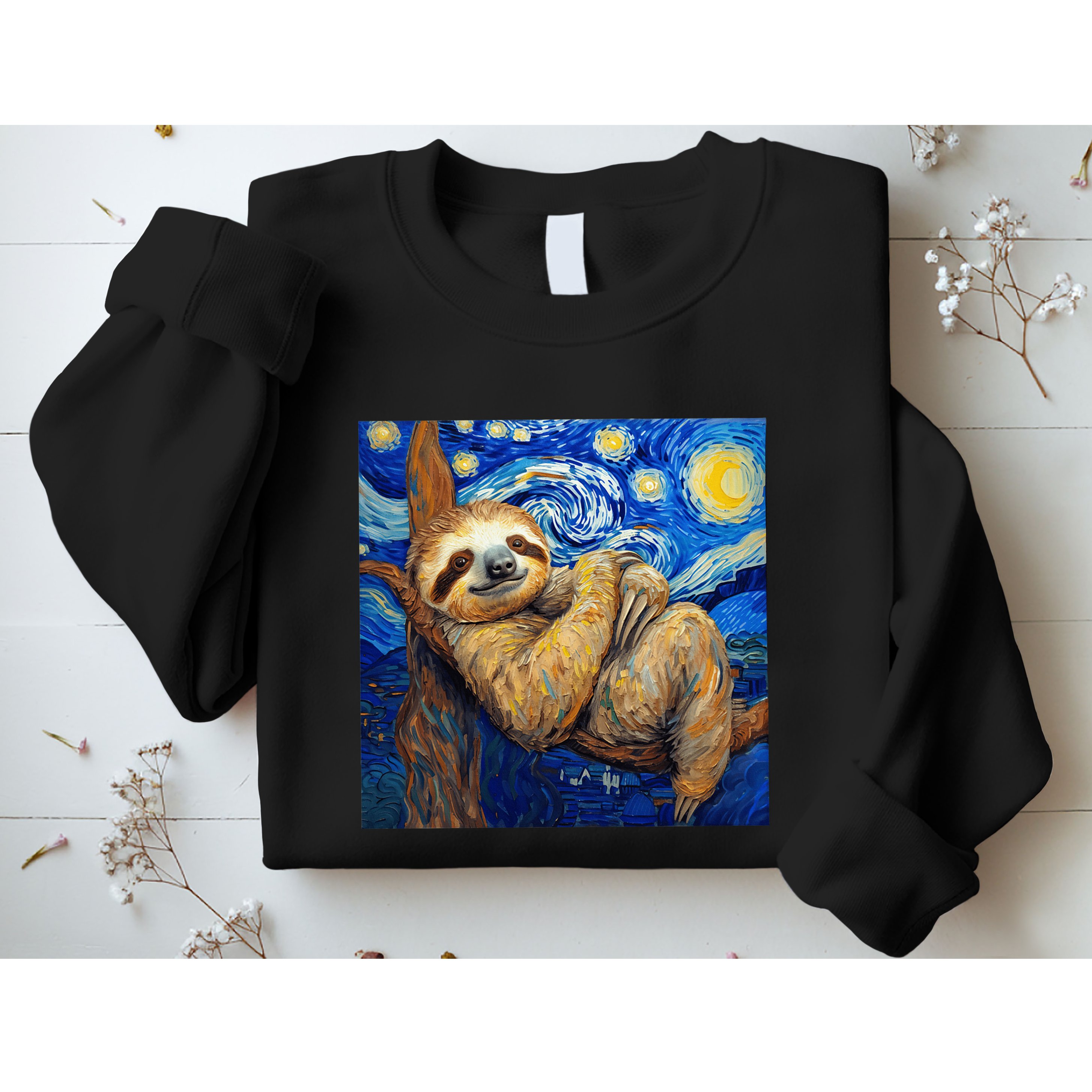 Sloth Van Gogh Style Starry Night Sweatshirt
