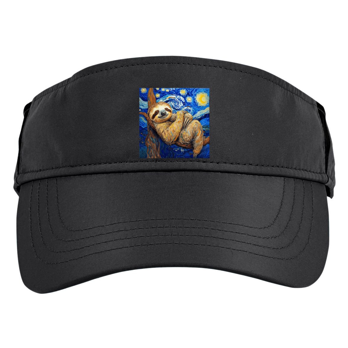 Sloth Van Gogh Style Starry Night Adult Drive Performance Visor