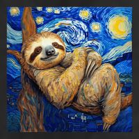 Sloth Van Gogh Style Starry Night Adult Drive Performance Visor