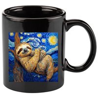 Sloth Van Gogh Style Starry Night 11oz C Handle Ceramic Mug