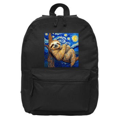 Sloth Van Gogh Style Starry Night 16 in Basic Backpack