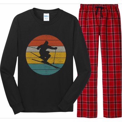 Ski Vintage Gift Skiing Winter Sports Freeski Skier Gift Great Gift Long Sleeve Pajama Set