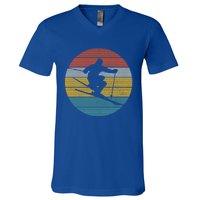 Ski Vintage Gift Skiing Winter Sports Freeski Skier Gift Great Gift V-Neck T-Shirt