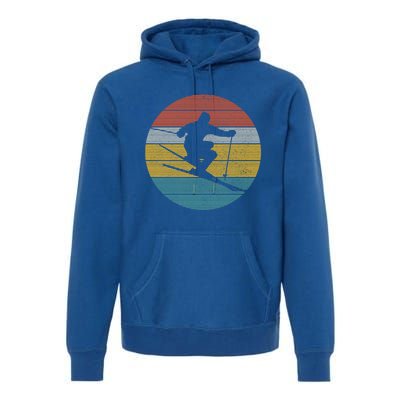 Ski Vintage Gift Skiing Winter Sports Freeski Skier Gift Great Gift Premium Hoodie