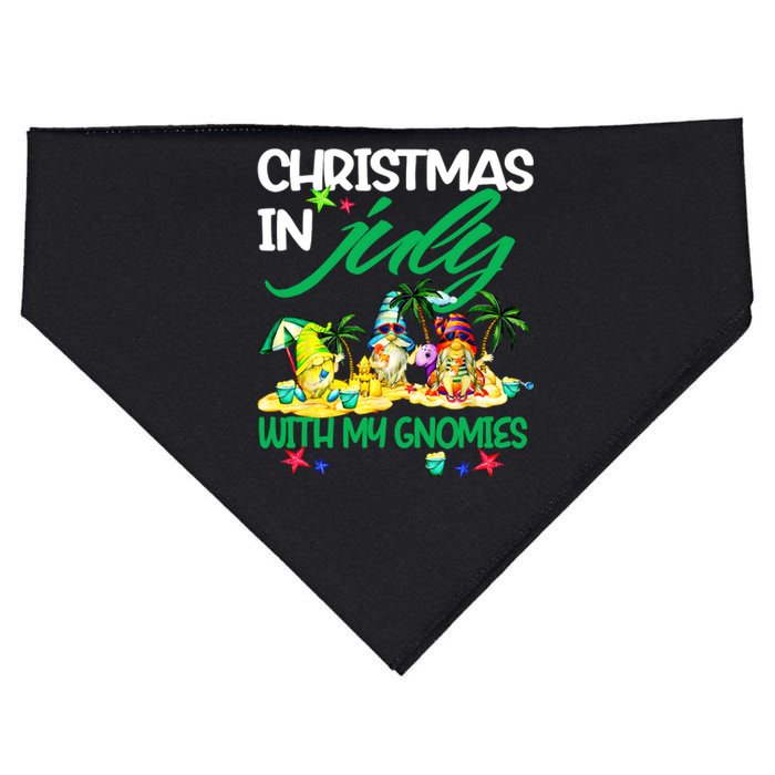 Summer Vacation Gnomes Christmas In July With My Gnomies USA-Made Doggie Bandana