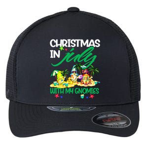 Summer Vacation Gnomes Christmas In July With My Gnomies Flexfit Unipanel Trucker Cap