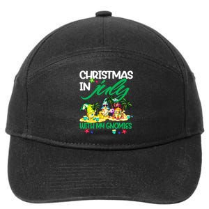 Summer Vacation Gnomes Christmas In July With My Gnomies 7-Panel Snapback Hat