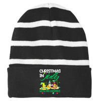 Summer Vacation Gnomes Christmas In July With My Gnomies Striped Beanie with Solid Band