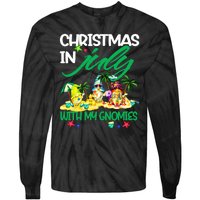 Summer Vacation Gnomes Christmas In July With My Gnomies Tie-Dye Long Sleeve Shirt