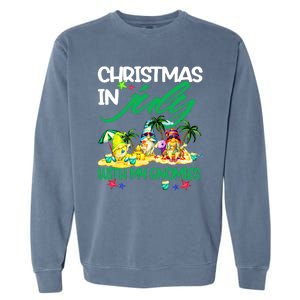 Summer Vacation Gnomes Christmas In July With My Gnomies Garment-Dyed Sweatshirt