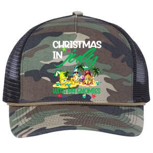 Summer Vacation Gnomes Christmas In July With My Gnomies Retro Rope Trucker Hat Cap