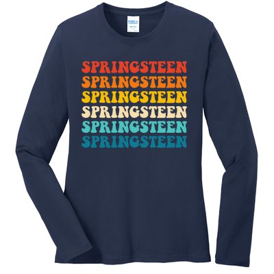 Springsteen Vintage Groovy Retro Party Everyday Casual Ladies Long Sleeve Shirt