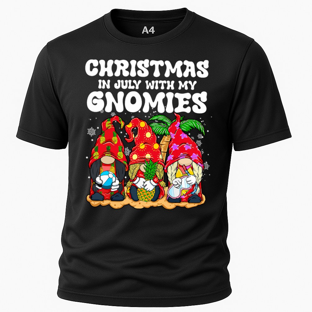 Summer Vacation Gnomes Lover Funny Christmas In July Cooling Performance Crew T-Shirt