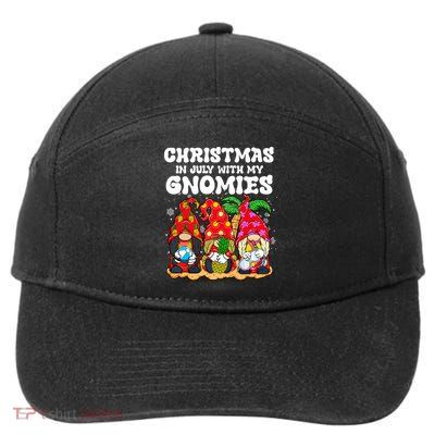 Summer Vacation Gnomes Lover Funny Christmas In July 7-Panel Snapback Hat