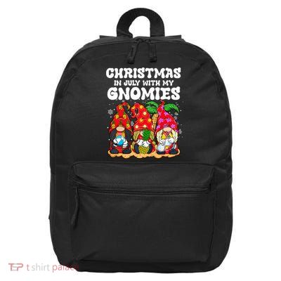 Summer Vacation Gnomes Lover Funny Christmas In July 16 in Basic Backpack