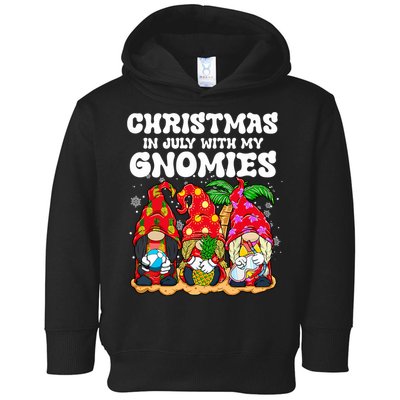 Summer Vacation Gnomes Lover Funny Christmas In July Toddler Hoodie