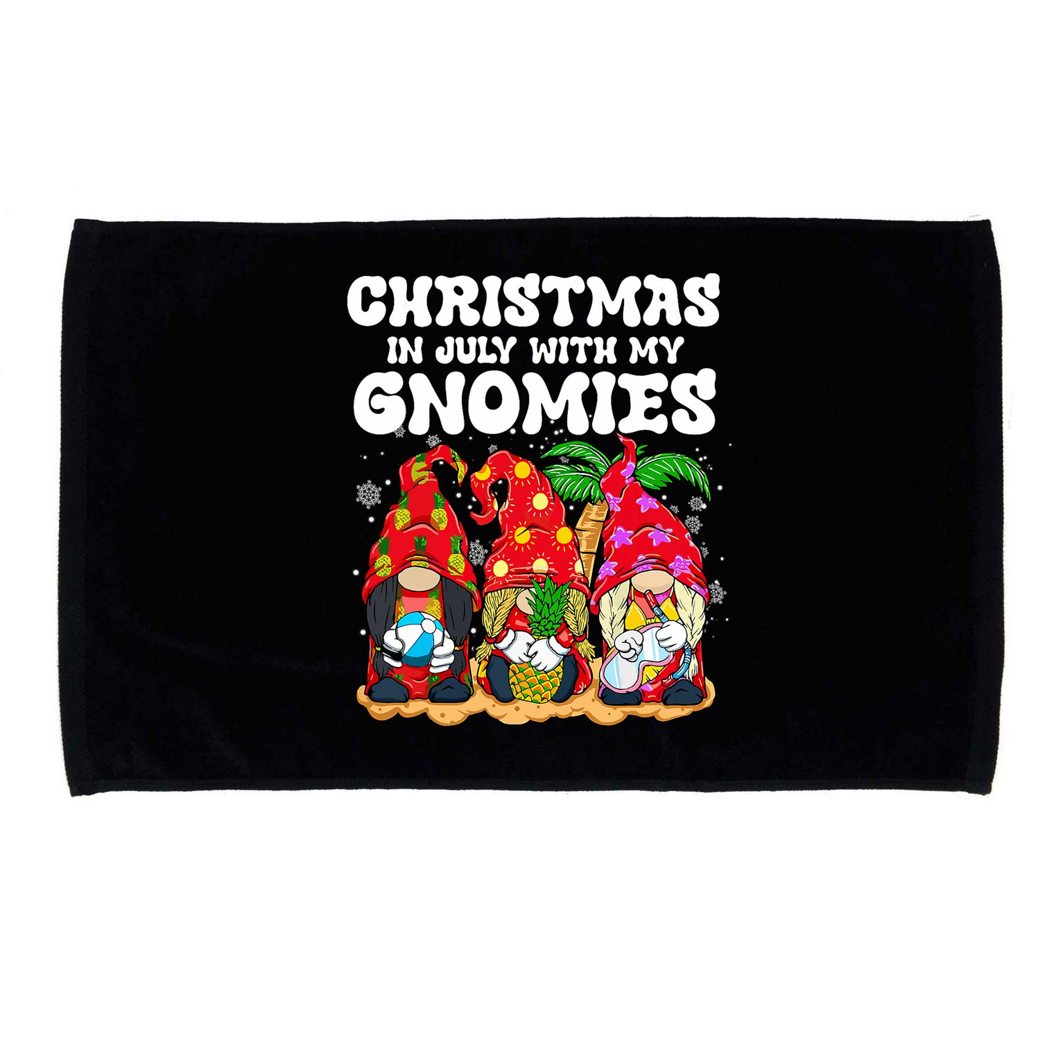 Summer Vacation Gnomes Lover Funny Christmas In July Microfiber Hand Towel