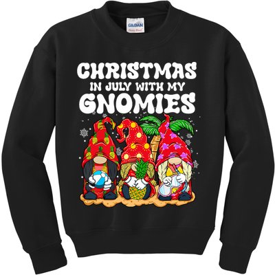 Summer Vacation Gnomes Lover Funny Christmas In July Kids Sweatshirt