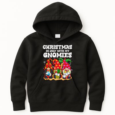 Summer Vacation Gnomes Lover Funny Christmas In July Kids Hoodie