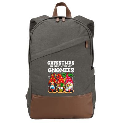 Summer Vacation Gnomes Lover Funny Christmas In July Cotton Canvas Backpack
