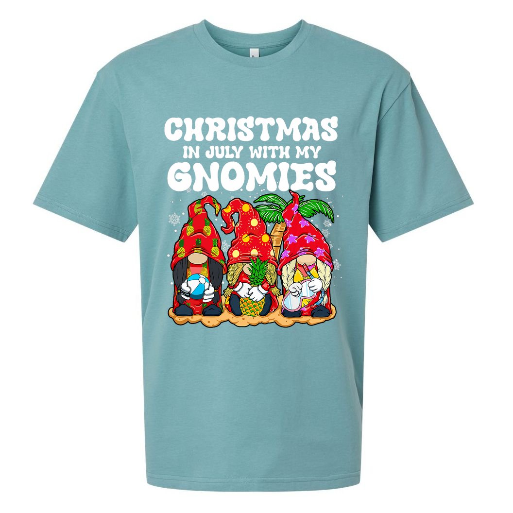 Summer Vacation Gnomes Lover Funny Christmas In July Sueded Cloud Jersey T-Shirt