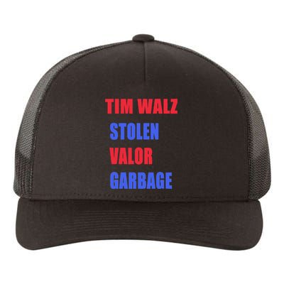 Stolen Valor Garbage Tim Walz Yupoong Adult 5-Panel Trucker Hat