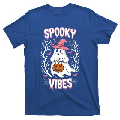 Spooky Vibes Ghost Pumpkin Halloween Great Gift T-Shirt