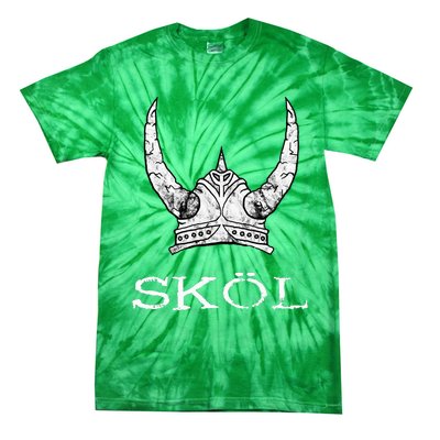 Skol Viking Helmet Nordic Scandinavian Norse Mythology Tie-Dye T-Shirt