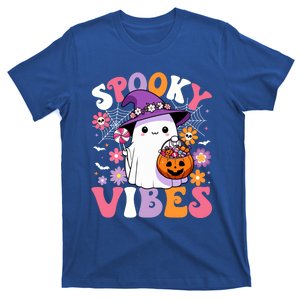 Spooky Vibes Halloween Ghost Groovy Halloween Gift T-Shirt