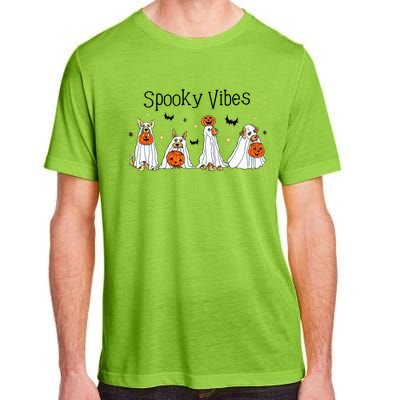 Spooky Vibes Halloween Ghost Dogs Lover Groovy Adult ChromaSoft Performance T-Shirt