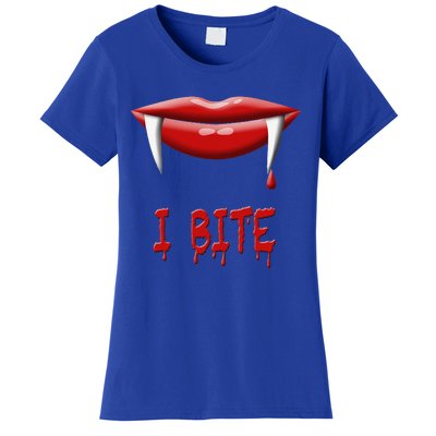 Sexy Vampire Halloween Costume I Bite Fangs Women's T-Shirt