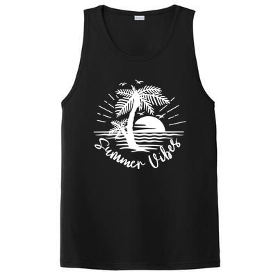 Summer Vibes Hello Summer Beach Vacay Summertime Palm Tree Gift PosiCharge Competitor Tank