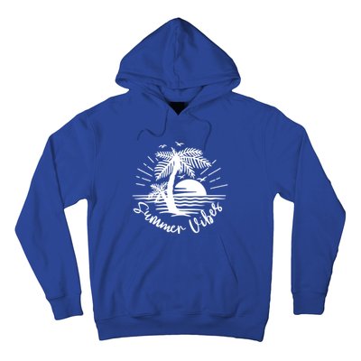 Summer Vibes Hello Summer Beach Vacay Summertime Palm Tree Gift Hoodie