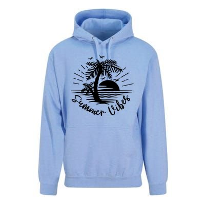 Summer Vibes Hello Summer Beach Vacay Summertime Palm Tree Gift Unisex Surf Hoodie