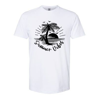 Summer Vibes Hello Summer Beach Vacay Summertime Palm Tree Gift Softstyle CVC T-Shirt