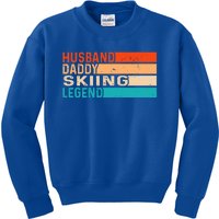 Skiing Vintage Husband Daddy Legend Retro Dad Gift Kids Sweatshirt