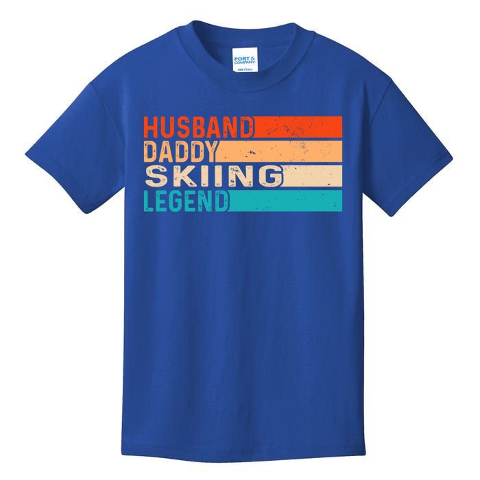 Skiing Vintage Husband Daddy Legend Retro Dad Gift Kids T-Shirt