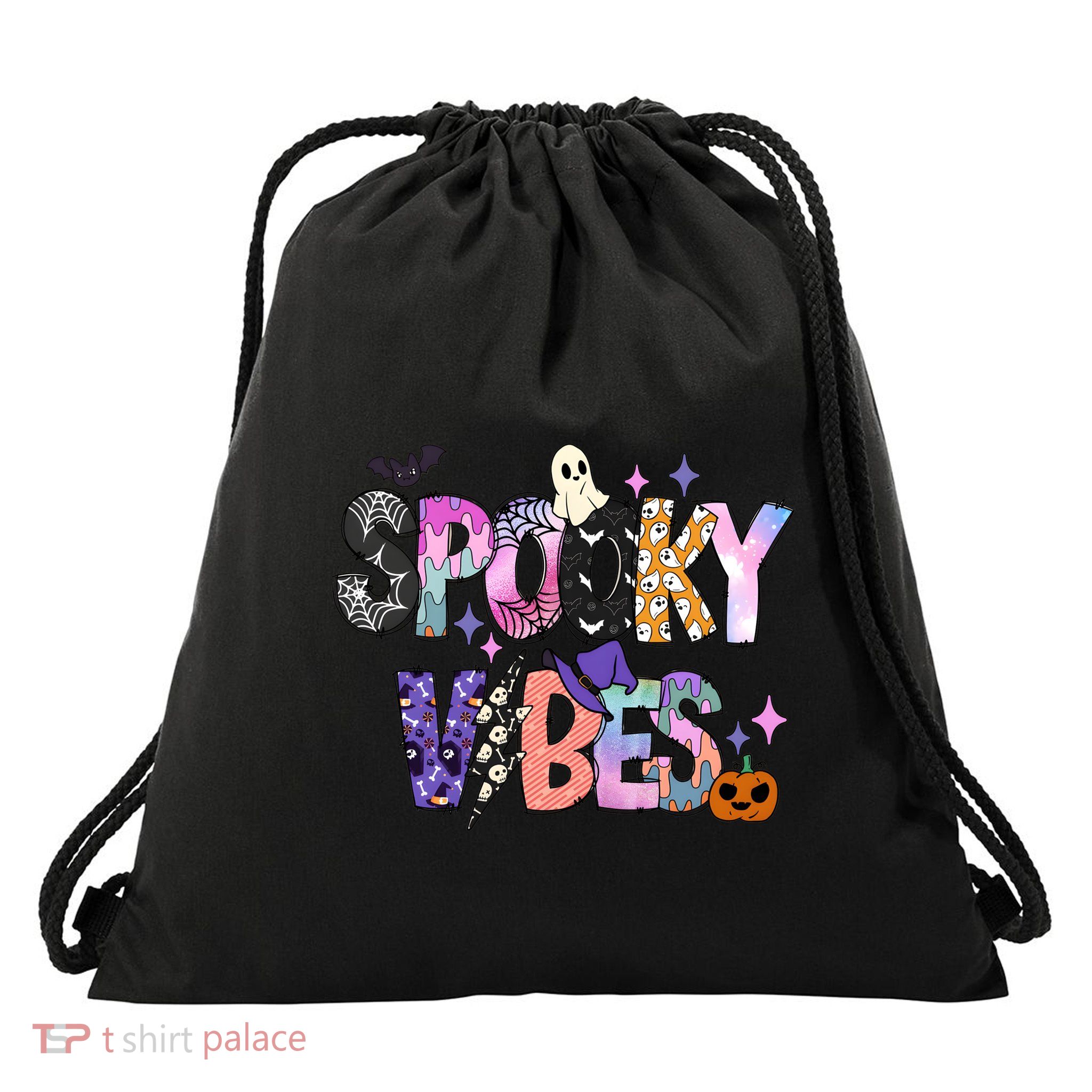 Spooky Vibes Halloween Drawstring Bag