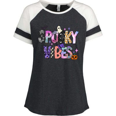 Spooky Vibes Halloween Enza Ladies Jersey Colorblock Tee