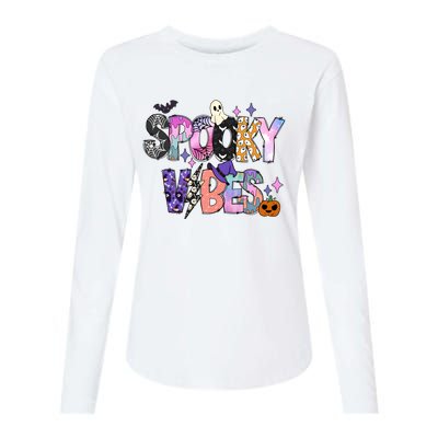 Spooky Vibes Halloween Womens Cotton Relaxed Long Sleeve T-Shirt