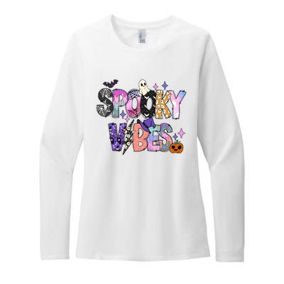 Spooky Vibes Halloween Womens CVC Long Sleeve Shirt