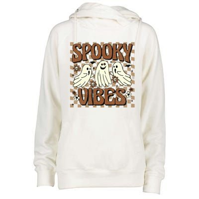 Spooky Vibes Halloween Ghoul Ghost Spooky Womens Funnel Neck Pullover Hood