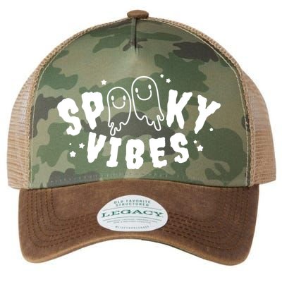 Spooky Vibes Halloween Ghost Cute Legacy Tie Dye Trucker Hat