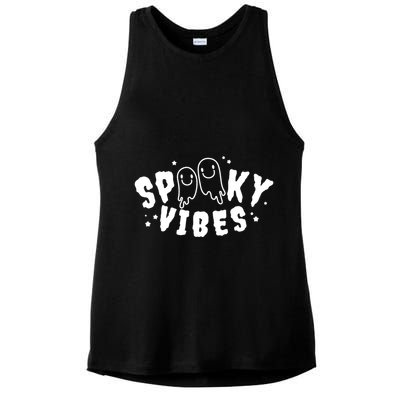 Spooky Vibes Halloween Ghost Cute Ladies PosiCharge Tri-Blend Wicking Tank