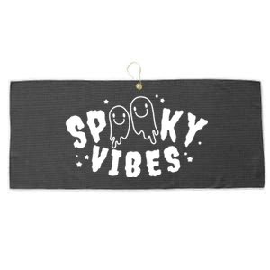 Spooky Vibes Halloween Ghost Cute Large Microfiber Waffle Golf Towel