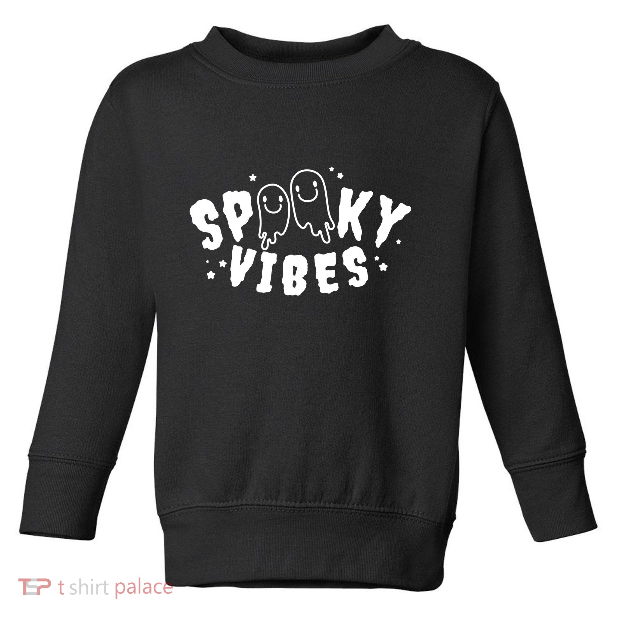 Spooky Vibes Halloween Ghost Cute Toddler Sweatshirt